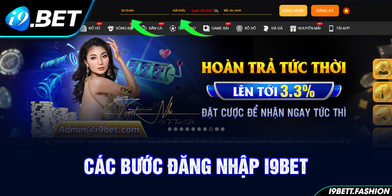 Các bước đăng nhập i9BET